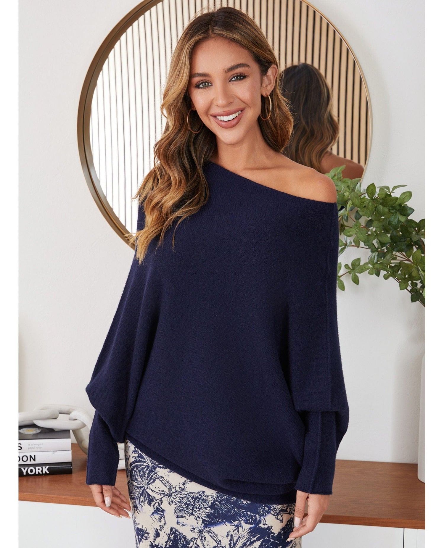 Cozy Navy Asymmetrical Sweater