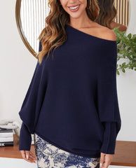 Cozy Navy Asymmetrical Sweater