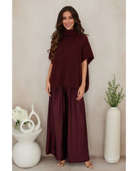 Silky Drawstring Pant Wine