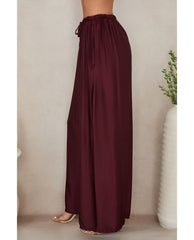 Silky Drawstring Pant Wine