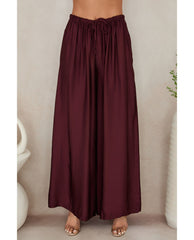 Silky Drawstring Pant Wine