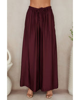Silky Drawstring Pant Wine