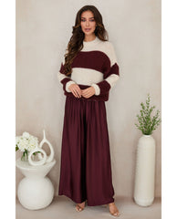 Silky Drawstring Pant Wine