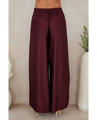 Silky Drawstring Pant Wine