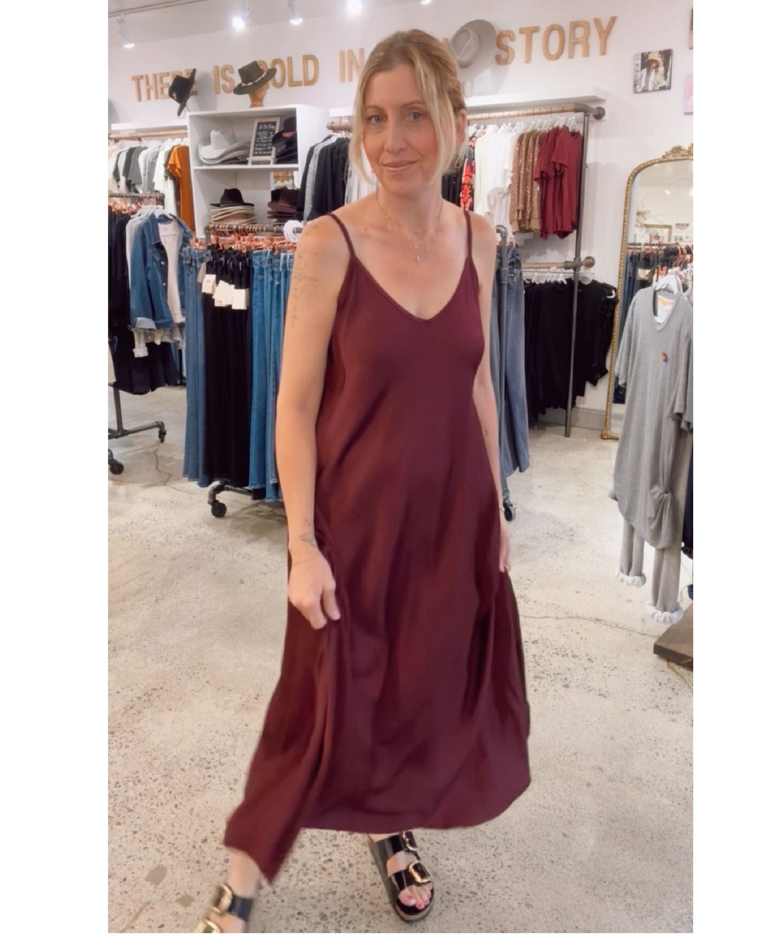 Milio Milano Wine Slip Dress