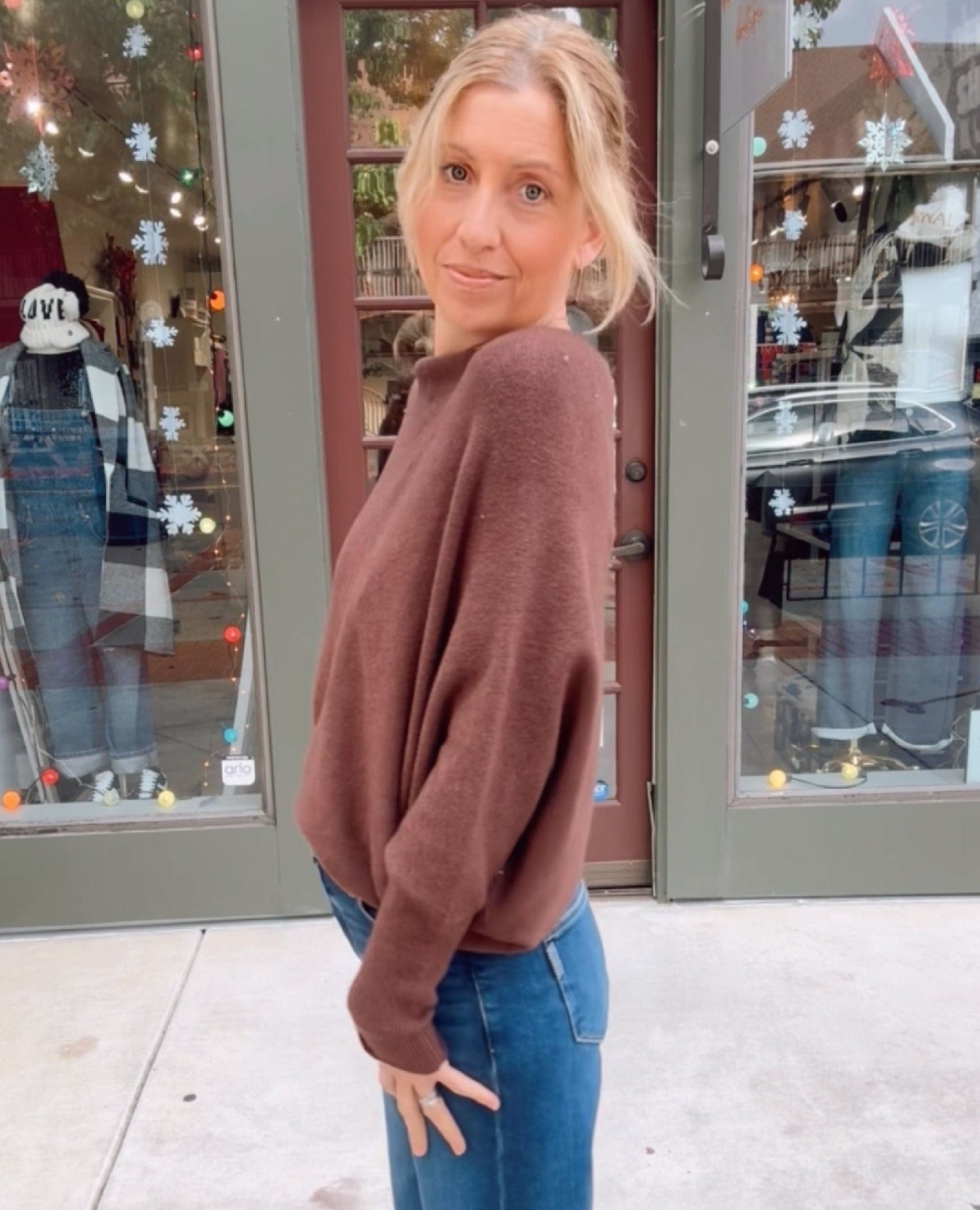 Asymmetric Sweater Chocolate