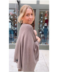 Open Scarf Cardigan Mocha