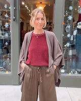 Open Scarf Cardigan Mocha