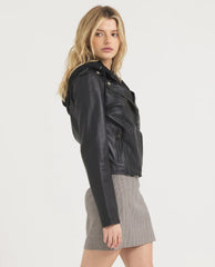 Molly Washable Leather Jacket Black