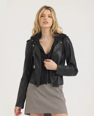 Molly Washable Leather Jacket Black