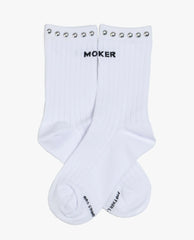 The Half Step White Studded Sock