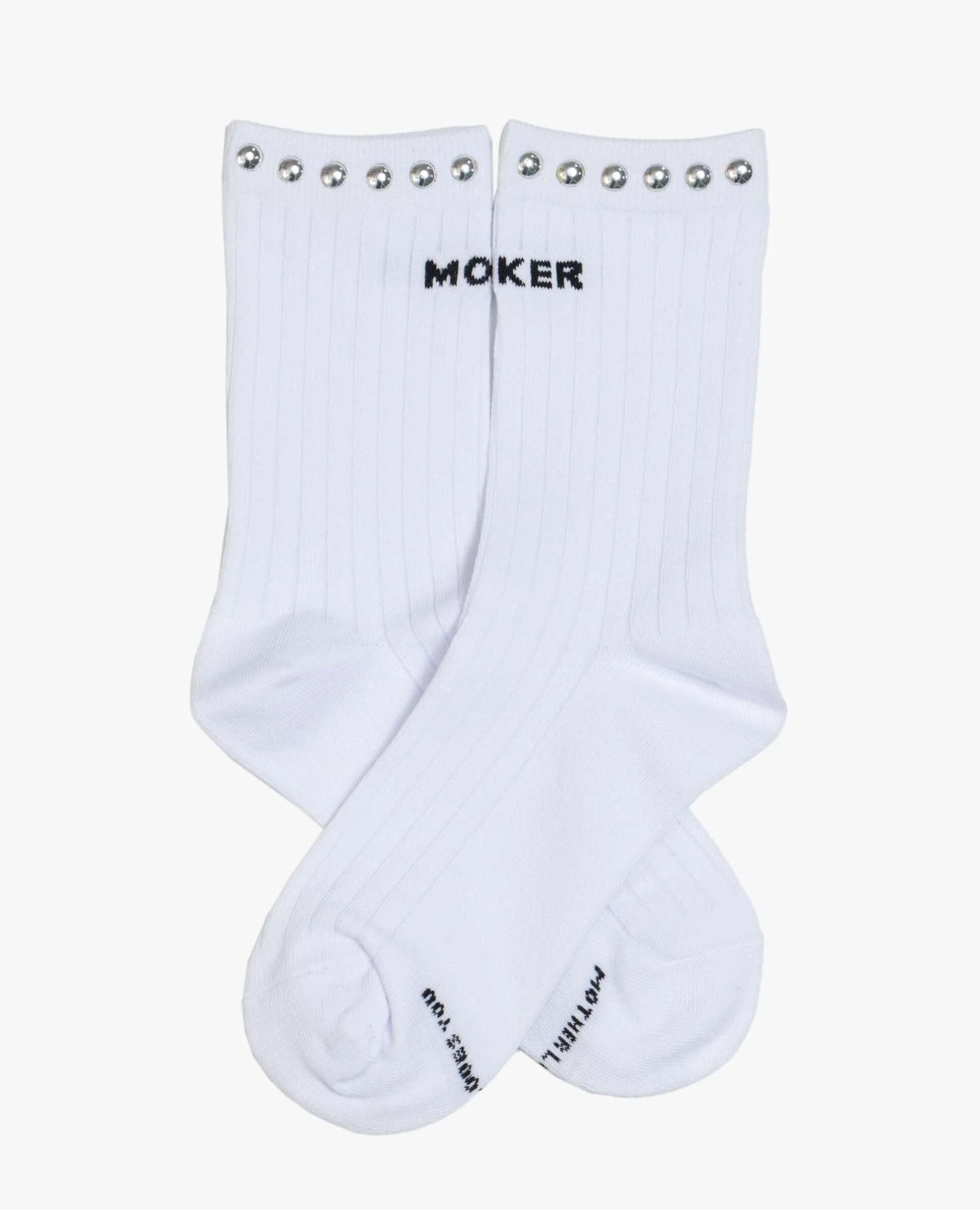 The Half Step White Studded Sock