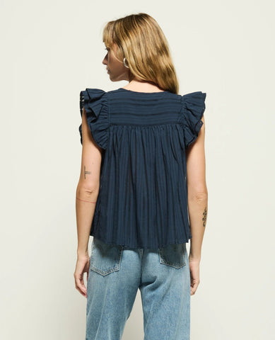 Nation Claudia Flutter Top Navy