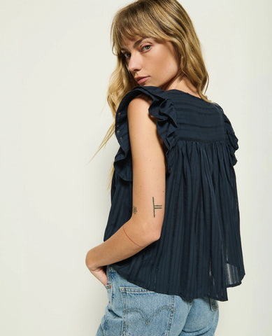 Nation Claudia Flutter Top Navy