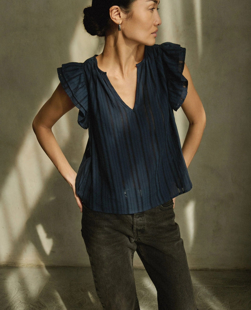 Nation Claudia Flutter Top Navy
