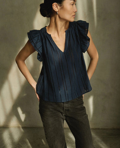 Nation Claudia Flutter Top Navy