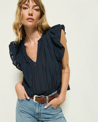 Nation Claudia Flutter Top Navy