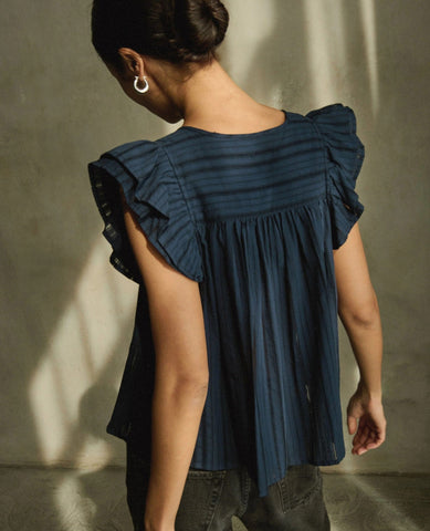 Nation Claudia Flutter Top Navy