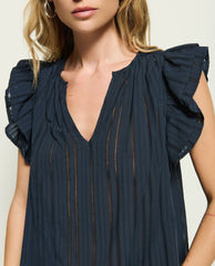 Nation Claudia Flutter Top Navy