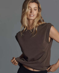 Nation Marina Muscle Tee Espresso