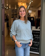 Nomad Cable Popover Sweater Sky Gray