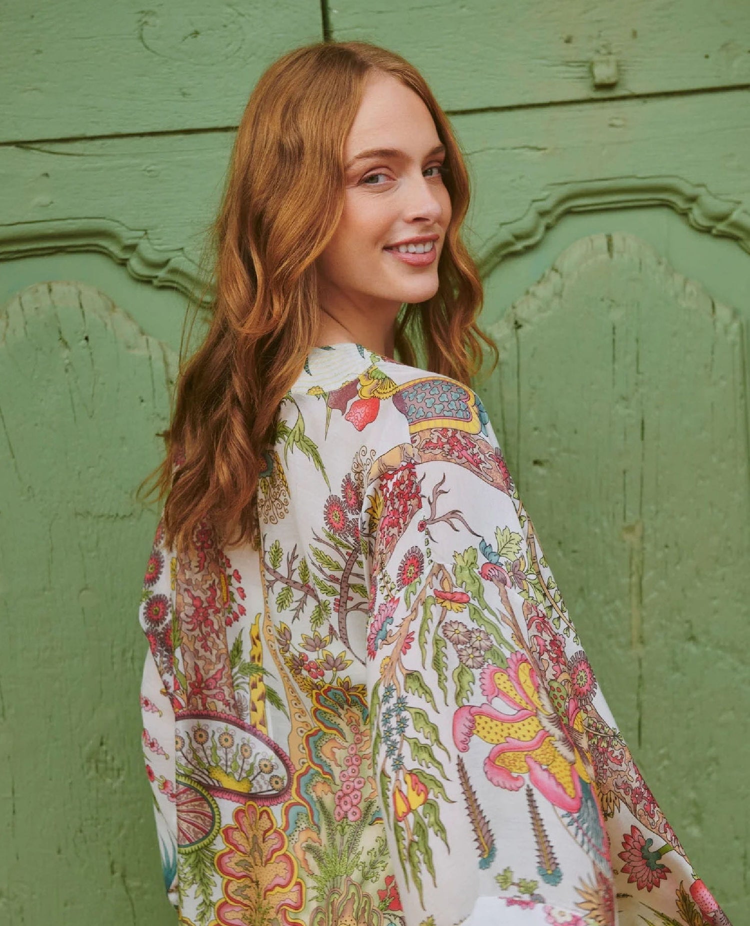 One Hundred Stars Boho Garden Ecru Kimono