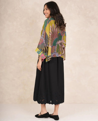 Crane Olive Kimono