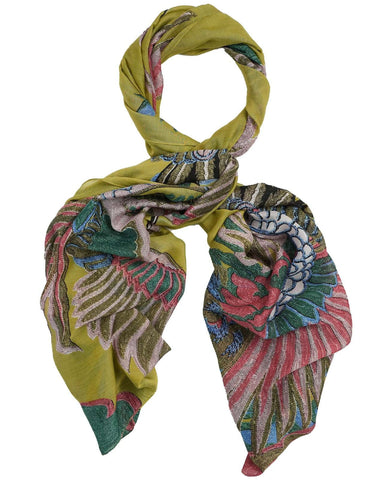 One Hundred Stars Crane Olive Scarf