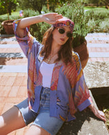 One Hundred Stars Crane Periwinkle Kimono