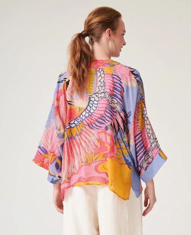 One Hundred Stars Crane Periwinkle Kimono
