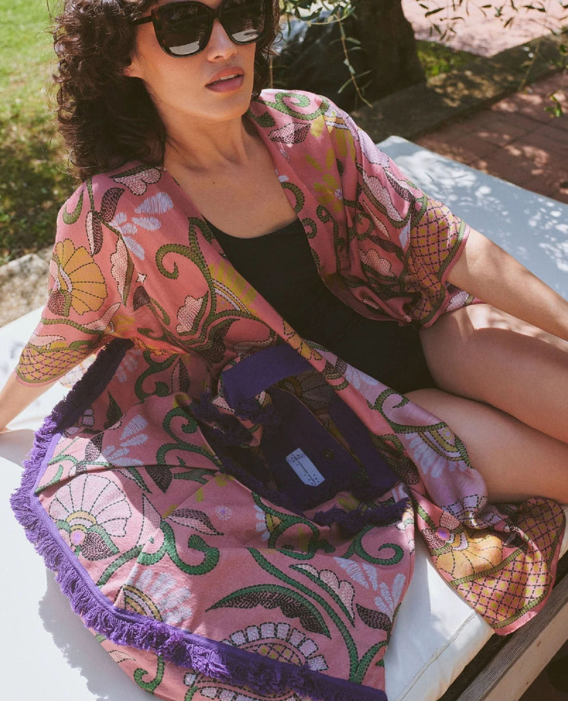 One Hundred Stars Giant Kantha Dusk Slouch Bag