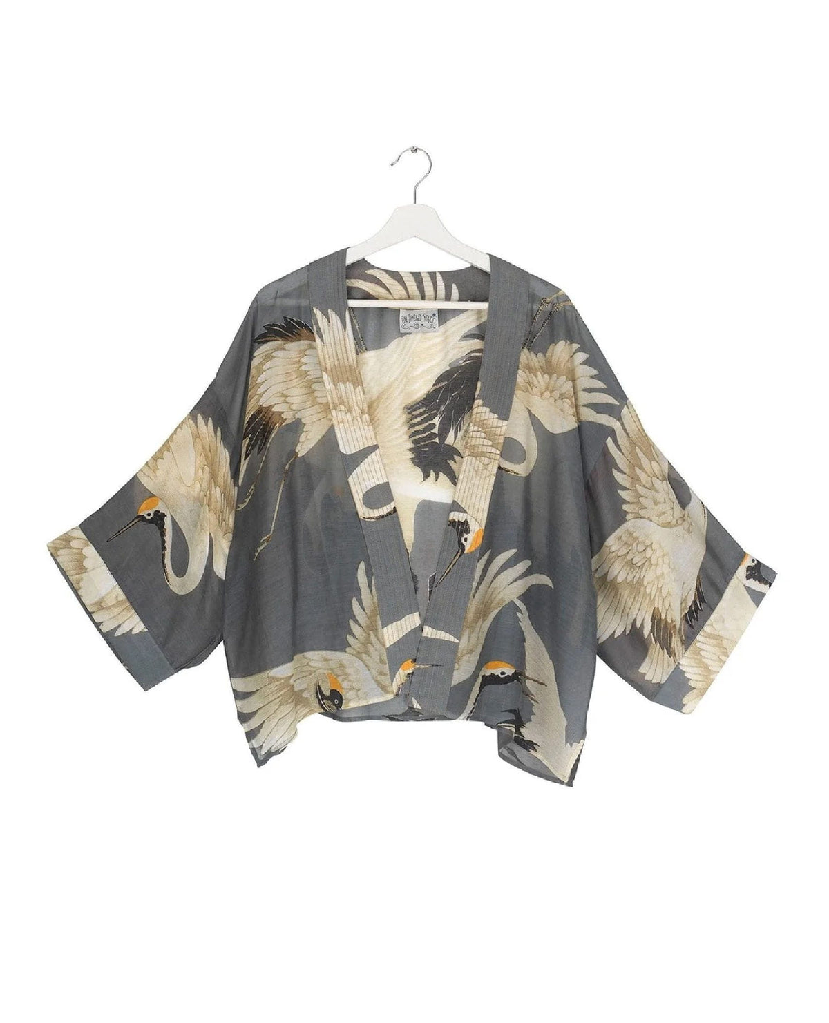 Grey Stork Short Kimono
