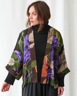 Black Floral Nasturtium Kimono