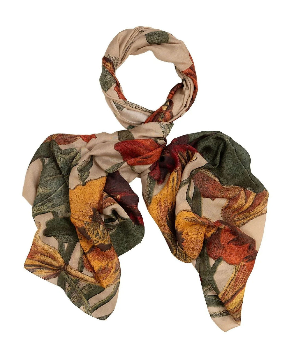 Fawn Floral Nasturtium Scarf