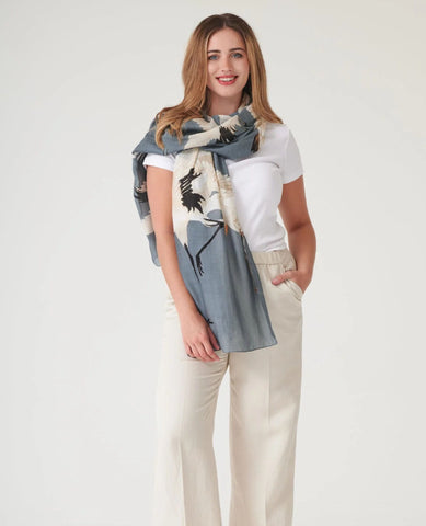 One Hundred Stars Stork Slate Grey Scarf