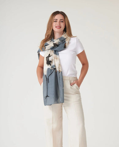 One Hundred Stars Stork Slate Grey Scarf