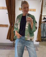 Green Stork Short Kimono