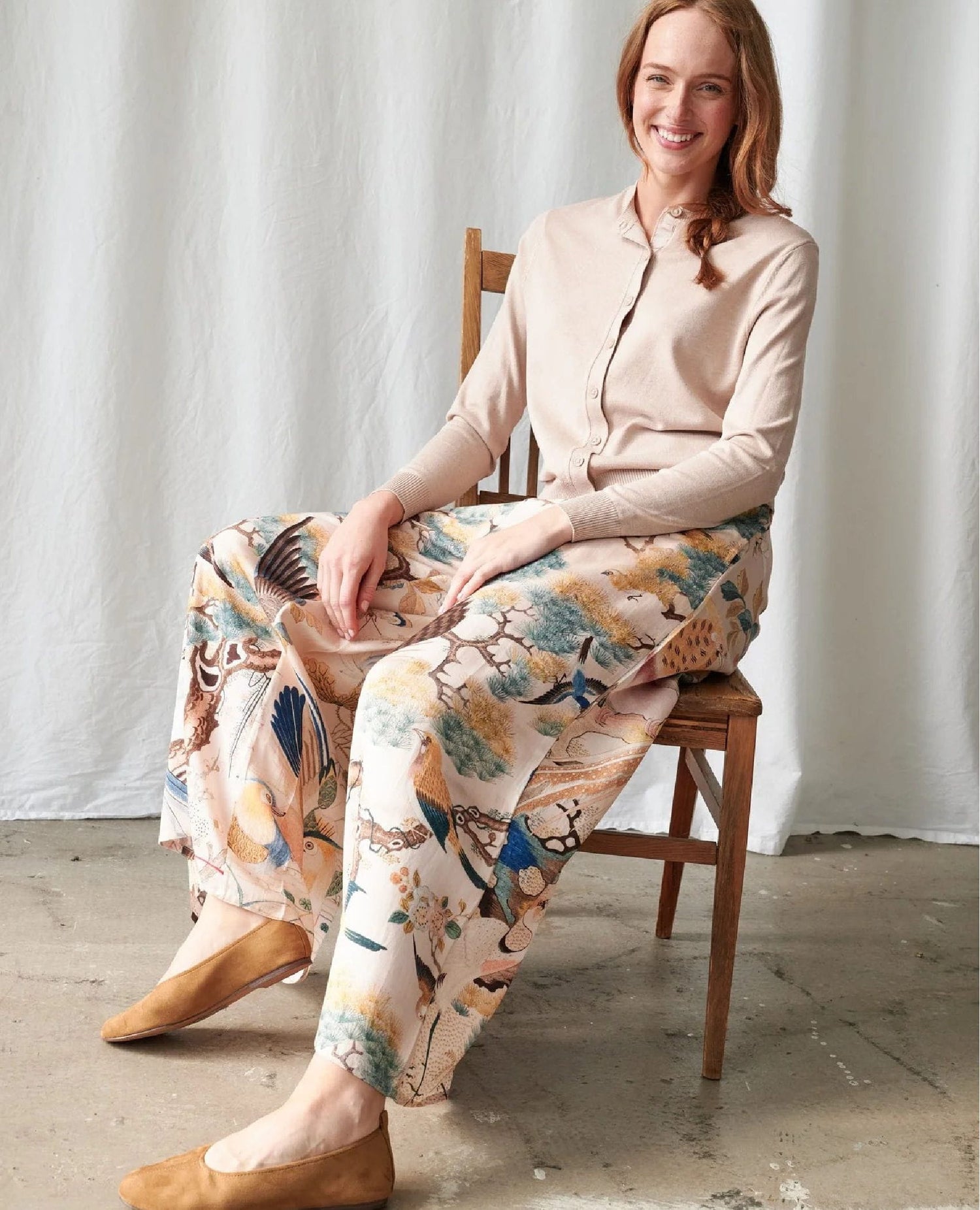 Hummingbird Nude Palazzo Pants