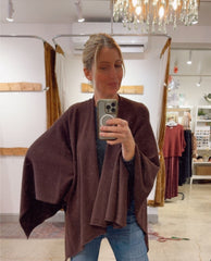 Open Scarf Cardigan Chocolate