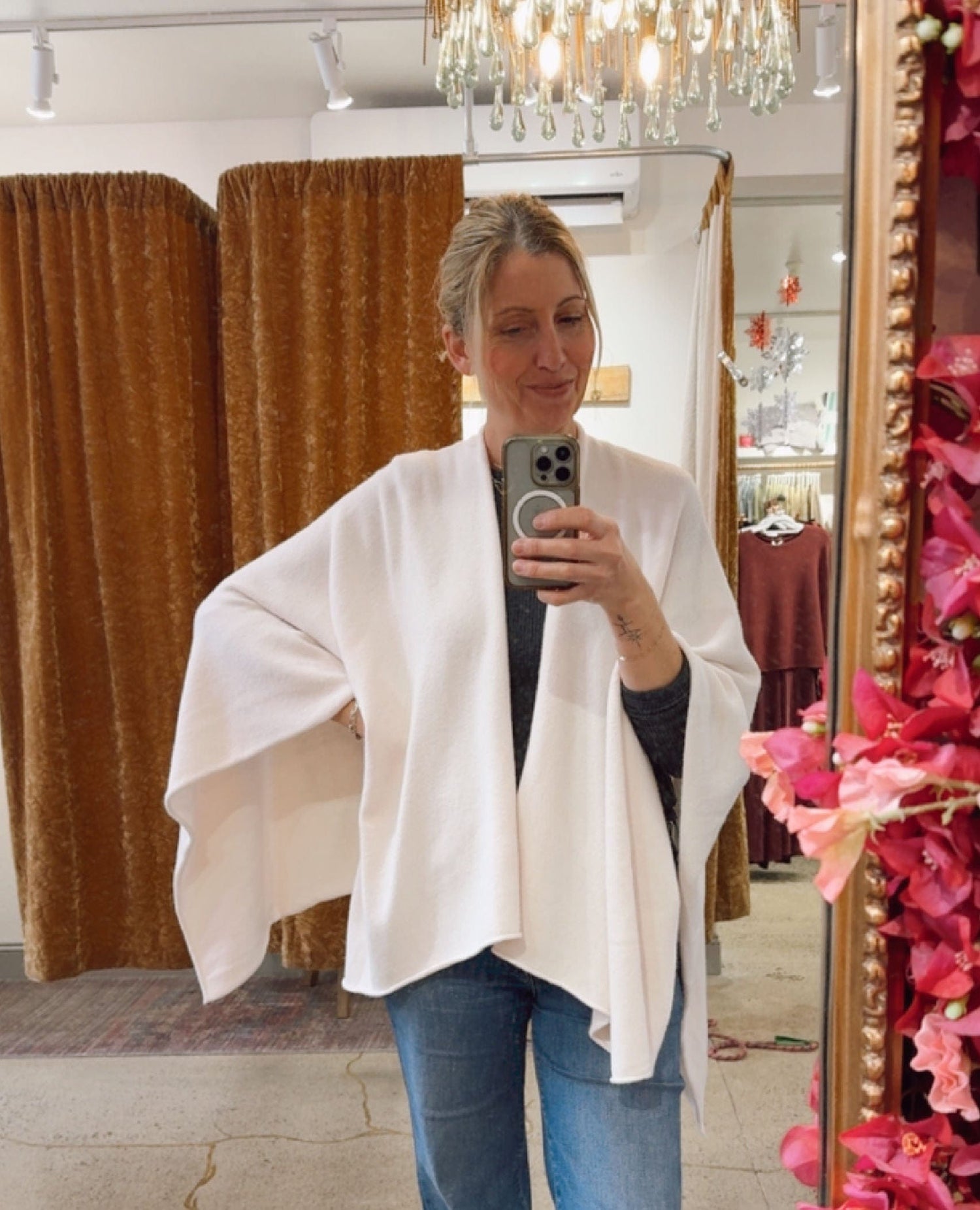 Open Scarf Cardigan Ivory