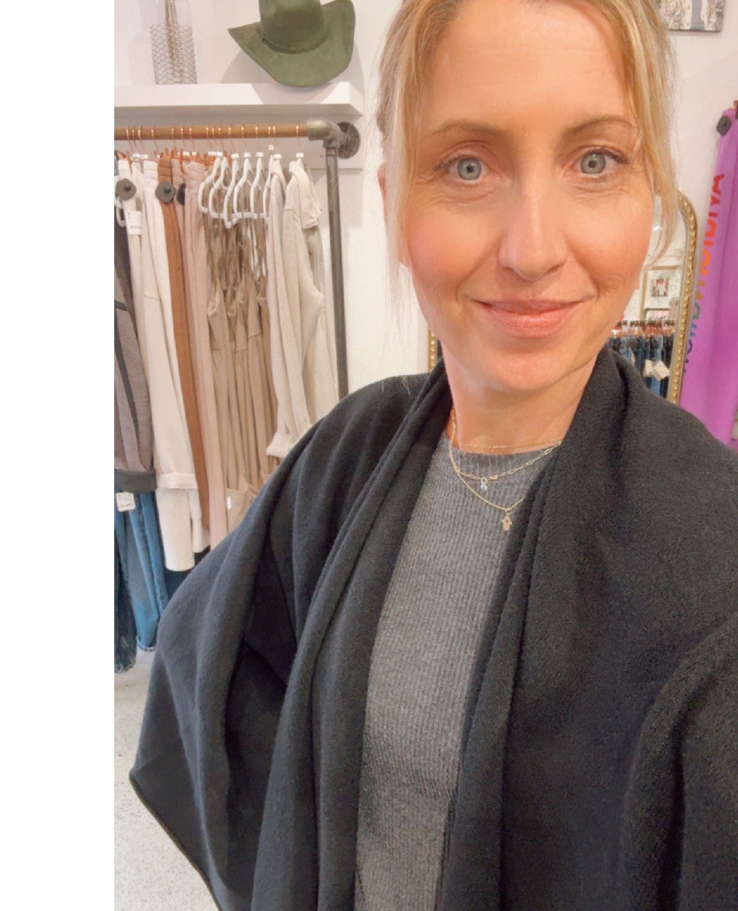 Open Scarf Cardigan Black