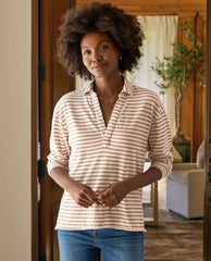 Patrick Popover Vintage White and Camel Stripe