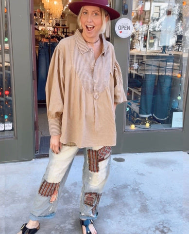 Peace and Love Jean Patched