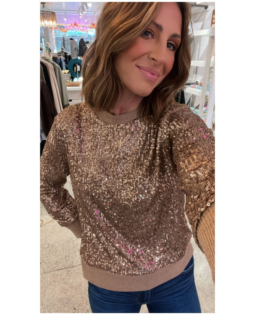 Sanctuary Holiday Sparkle Top Rose Gold