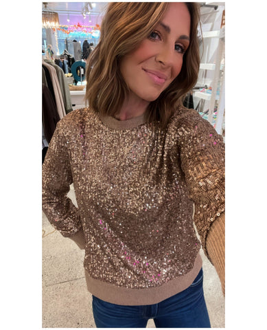 Sanctuary Holiday Sparkle Top Rose Gold