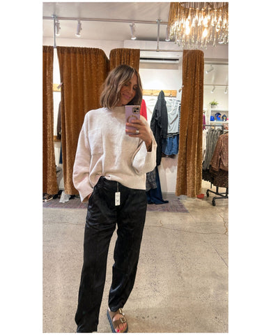 Sahara Satin Black Jogger Pant