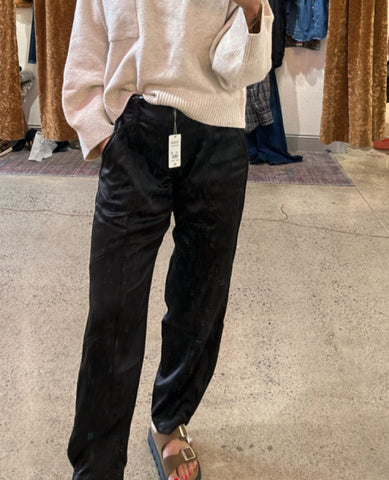 Sahara Satin Black Jogger Pant