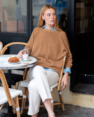 Cotton Crewneck Sweater Tobacco