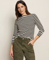 Boatneck Long Sleeve Black Stripe