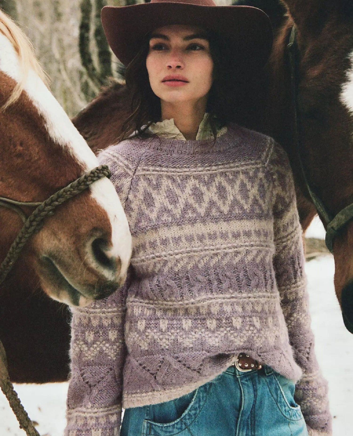 Fairisle Sweater Twilight Mauve